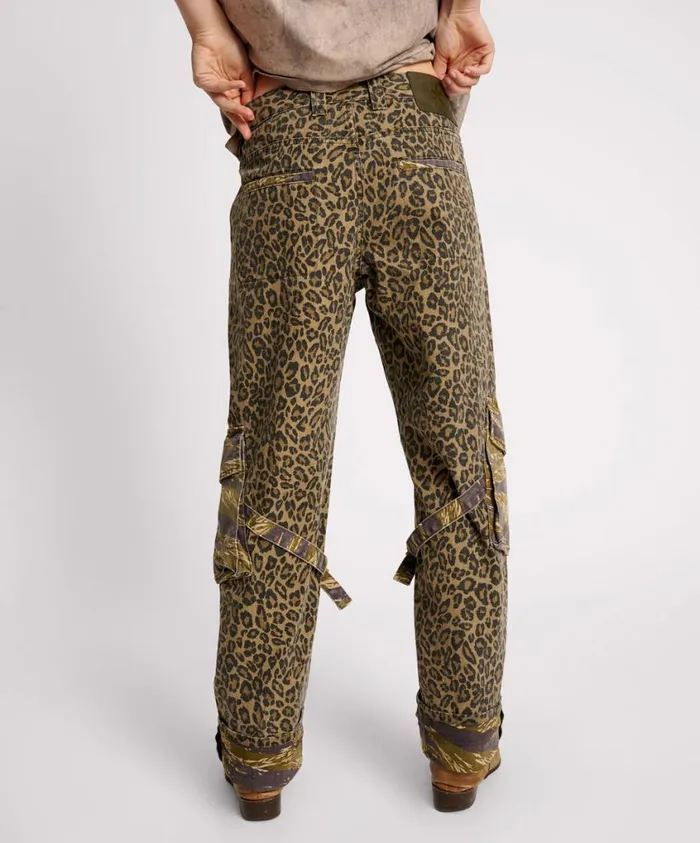 One Teaspoon Denim Jeans Women Animal Camo Luna Utility Pants