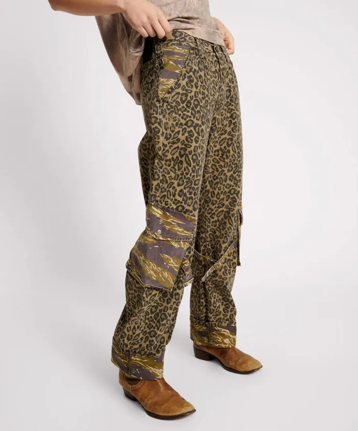 One Teaspoon Denim Jeans Women Animal Camo Luna Utility Pants