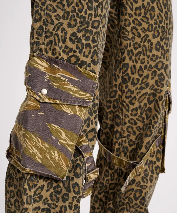 One Teaspoon Denim Jeans Women Animal Camo Luna Utility Pants