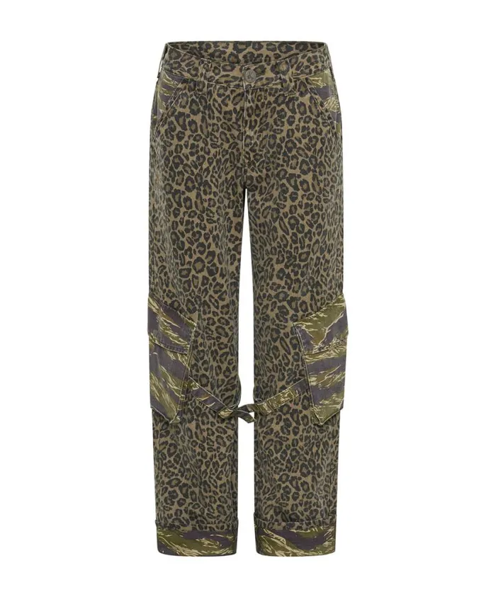 One Teaspoon Denim Jeans Women Animal Camo Luna Utility Pants