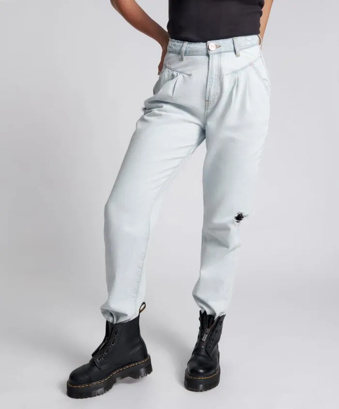 One Teaspoon Denim Jeans Women Bel Air Blue Streetwalkers High Waist 80039s Jeans