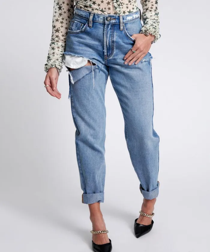 One Teaspoon Denim Jeans Women Berlin Blue 1982S High Waist Balloon Jeans
