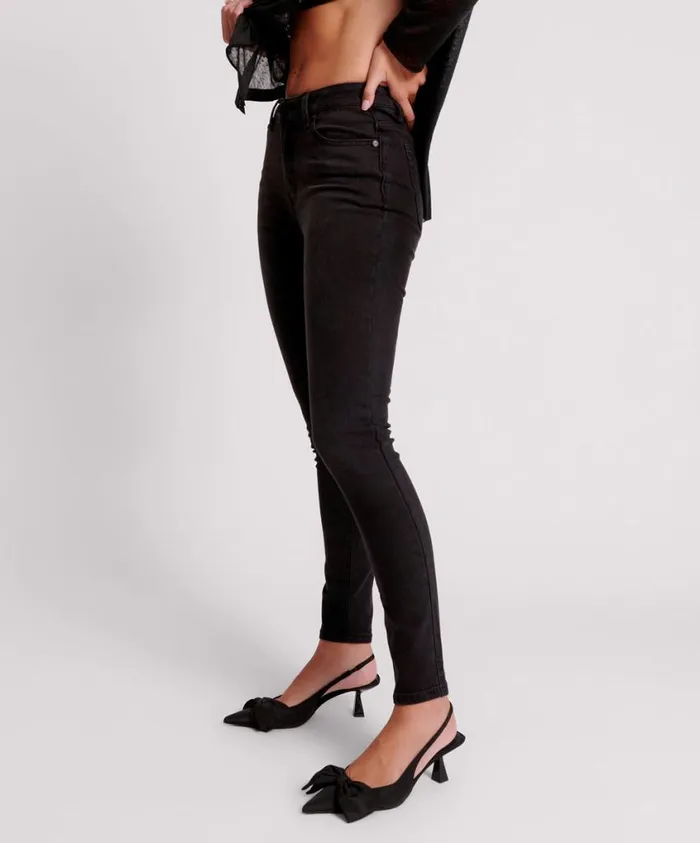 One Teaspoon Denim Jeans Women Black Freebirds Ii High Waist Stretch Skinny Jean