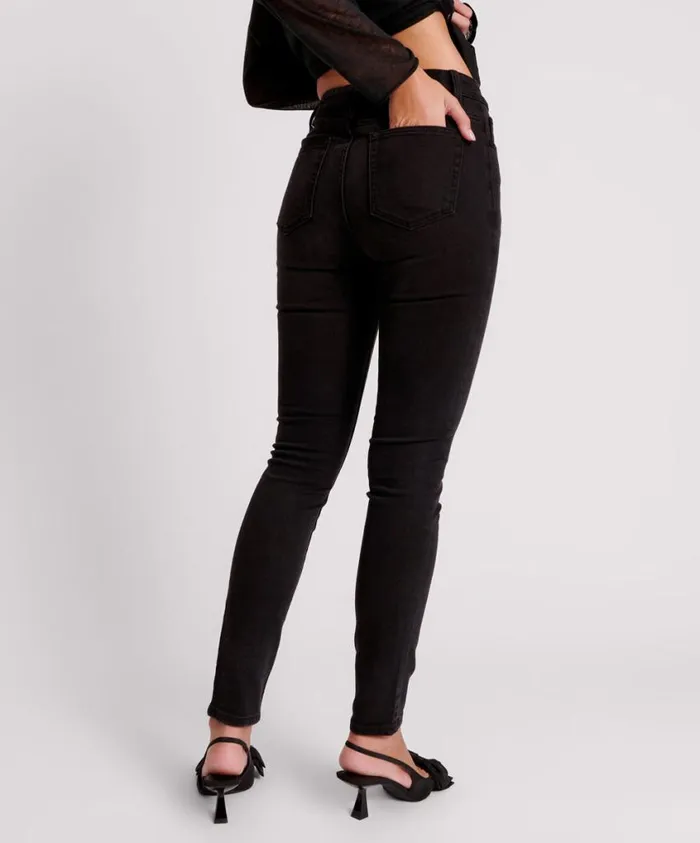 One Teaspoon Denim Jeans Women Black Freebirds Ii High Waist Stretch Skinny Jean