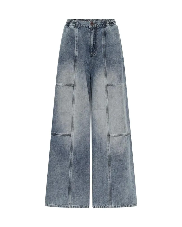 One Teaspoon Denim Jeans Women Blue Blossom Denim Palazzo Pants