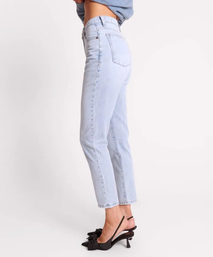 One Teaspoon Denim Jeans Women Blue Latte Legends High Waist Mom Jean