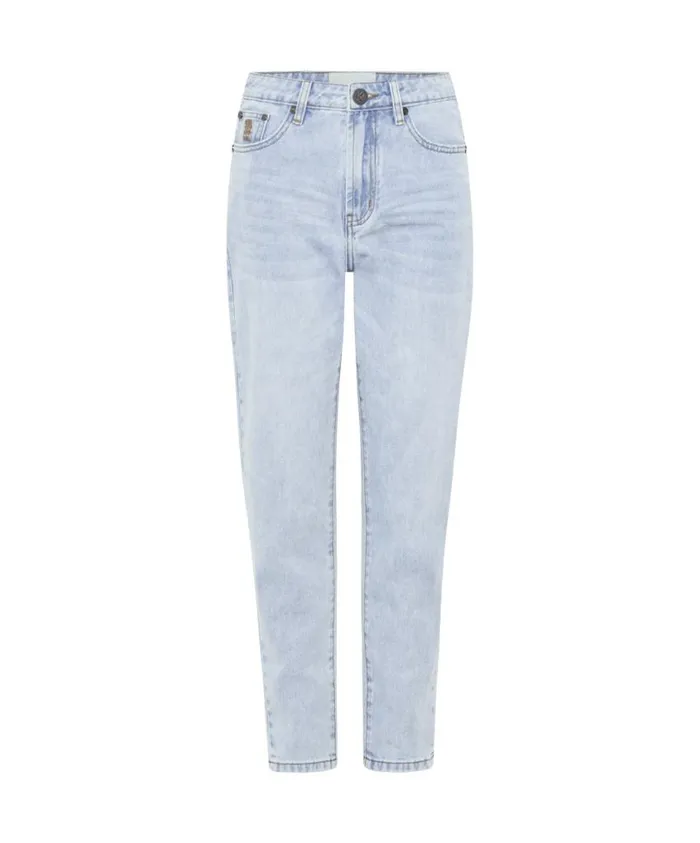 One Teaspoon Denim Jeans Women Blue Latte Legends High Waist Mom Jean