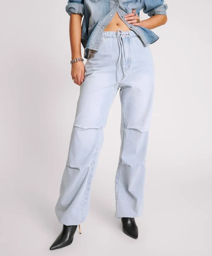 One Teaspoon Denim Jeans Women Blue Latte Marley Relaxed Denim Jeans
