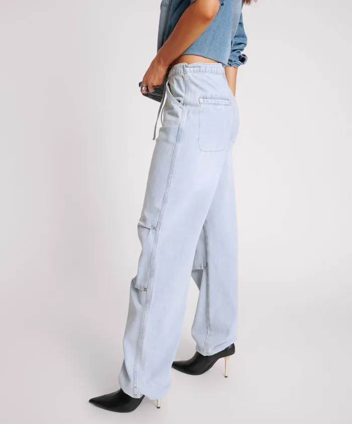 One Teaspoon Denim Jeans Women Blue Latte Marley Relaxed Denim Jeans