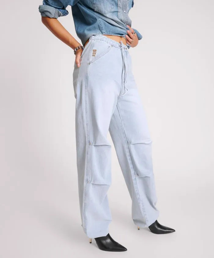 One Teaspoon Denim Jeans Women Blue Latte Marley Relaxed Denim Jeans