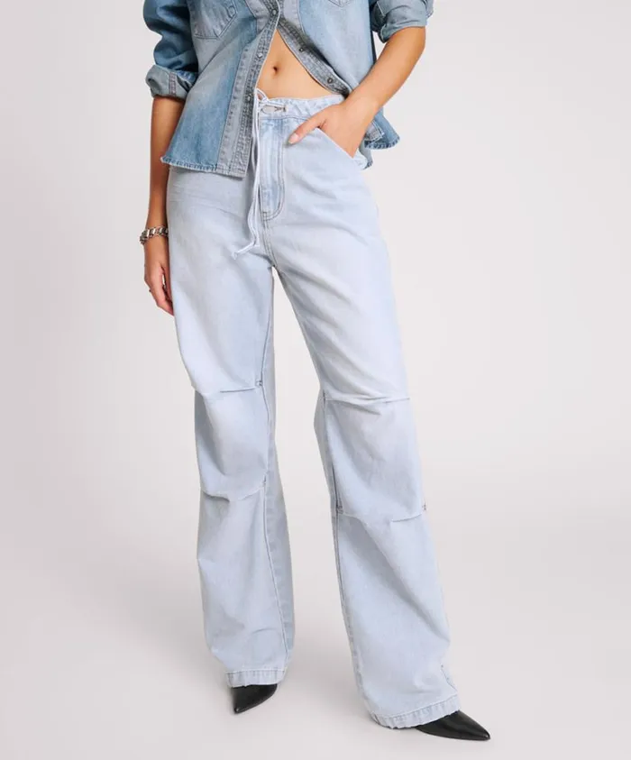 One Teaspoon Denim Jeans Women Blue Latte Marley Relaxed Denim Jeans