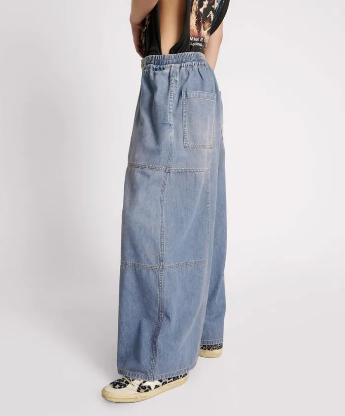 One Teaspoon Denim Jeans Women Blue Lilac Palazzo Jeans USA
