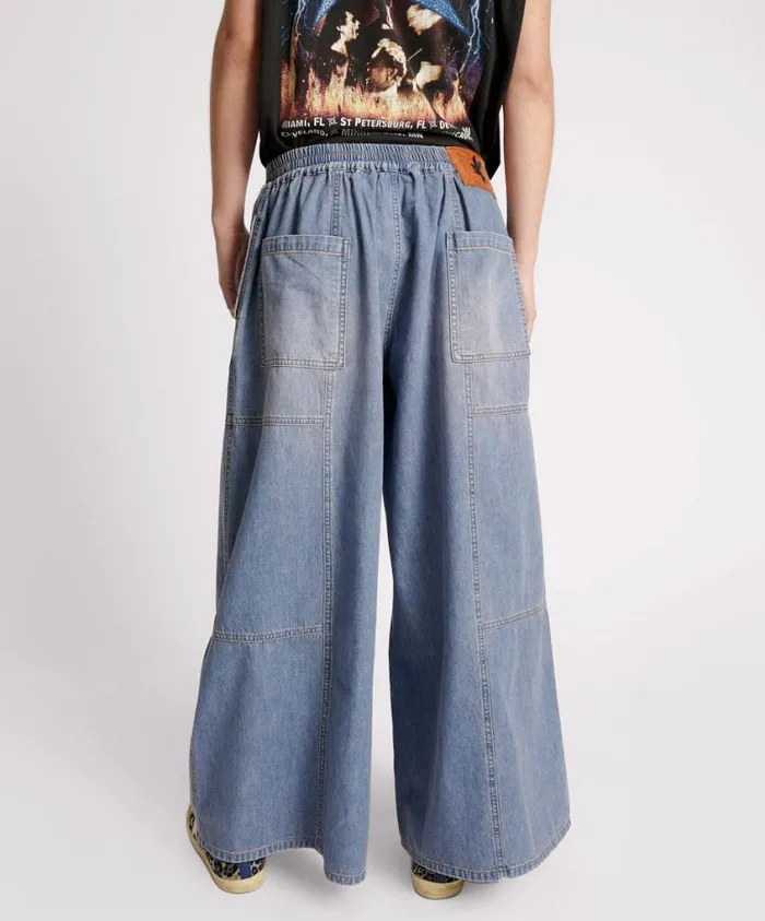 One Teaspoon Denim Jeans Women Blue Lilac Palazzo Jeans USA