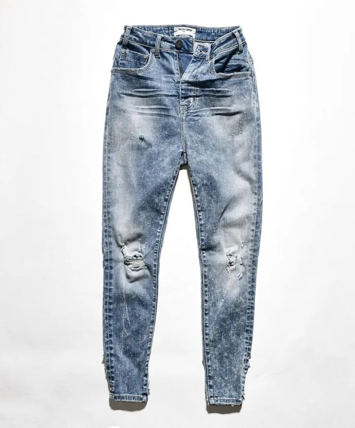 One Teaspoon Denim Jeans Women Blue Society Freebirds Ii Super High Waist Skinny Jean OneTeaspoon