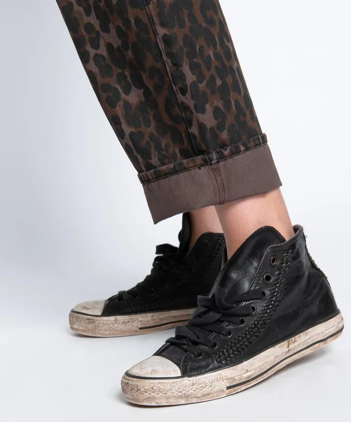 One Teaspoon Denim Jeans Women Bronze Leopard Truckers Straight Leg Jean