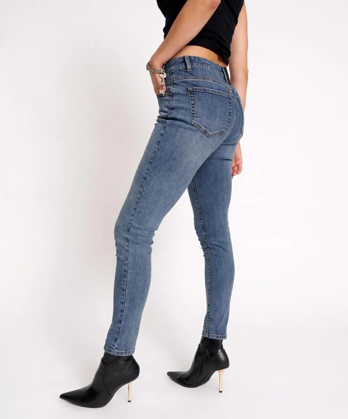 One Teaspoon Denim Jeans Women Classic Blue Freebirds Ii High Waist Skinny Jeans