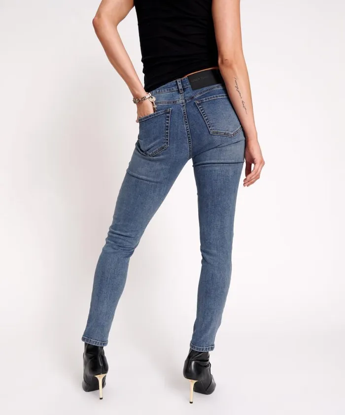 One Teaspoon Denim Jeans Women Classic Blue Freebirds Ii High Waist Skinny Jeans