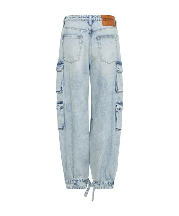 One Teaspoon Denim Jeans Women Depeche Blue High Waist Epic Cargo Jean