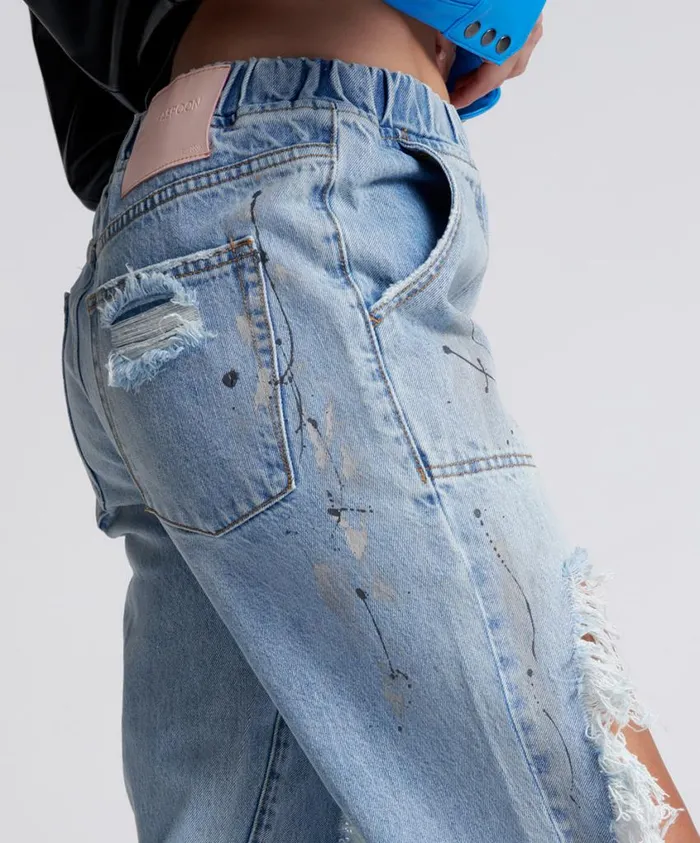 One Teaspoon Denim Jeans Women Fleetwood Artiste Trackers Mid Waist Jogger Jeans