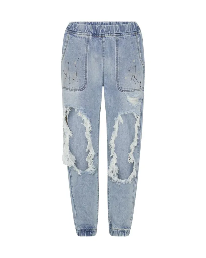 One Teaspoon Denim Jeans Women Fleetwood Artiste Trackers Mid Waist Jogger Jeans