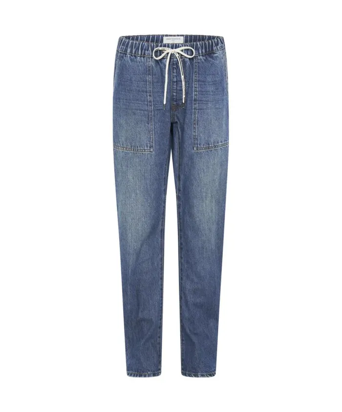 One Teaspoon Denim Jeans Women Gritty Blue Shabbies Drawstring Boyfriend Jeans
