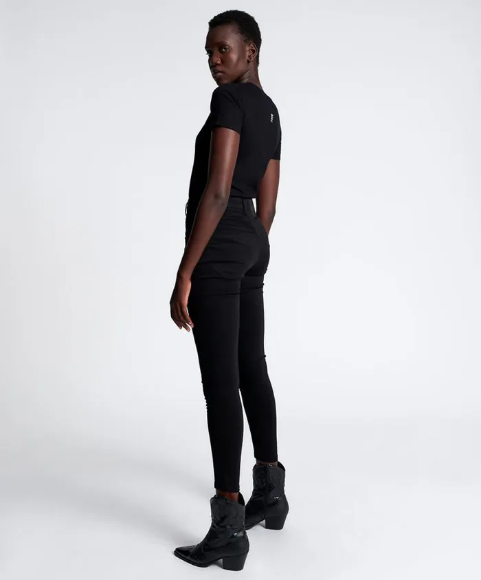 One Teaspoon Denim Jeans Women Jett Black Preachers High Waist Skinny Jean