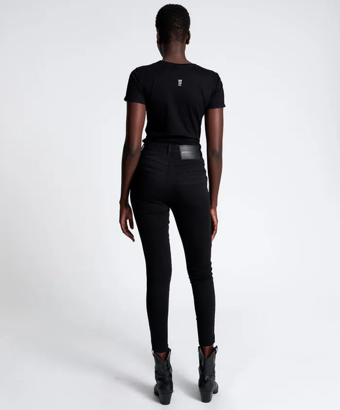 One Teaspoon Denim Jeans Women Jett Black Preachers High Waist Skinny Jean