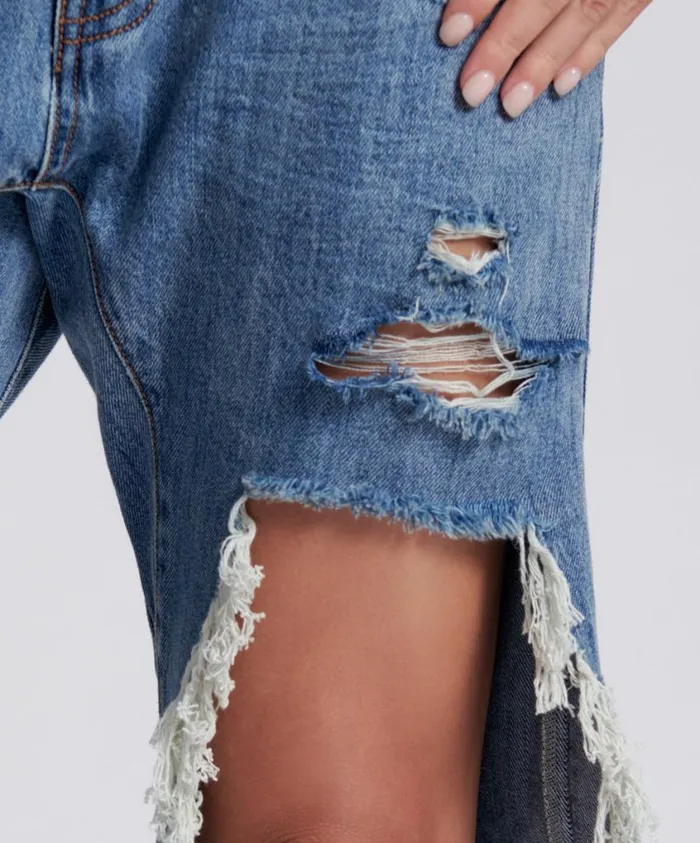 One Teaspoon Denim Jeans Women Johnny Blue Messed Up Saints Boyfriend Jeans