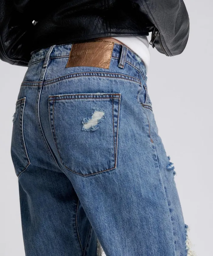 One Teaspoon Denim Jeans Women Johnny Blue Messed Up Saints Boyfriend Jeans