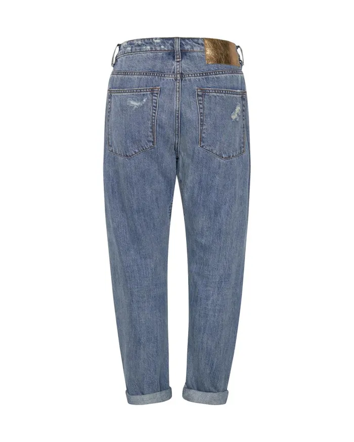 One Teaspoon Denim Jeans Women Johnny Blue Messed Up Saints Boyfriend Jeans