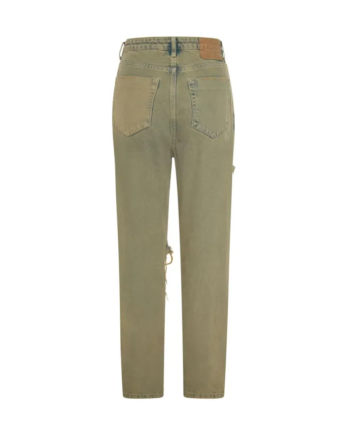 One Teaspoon Denim Jeans Women Khaki Haze Bandit Boyfriend Jeans