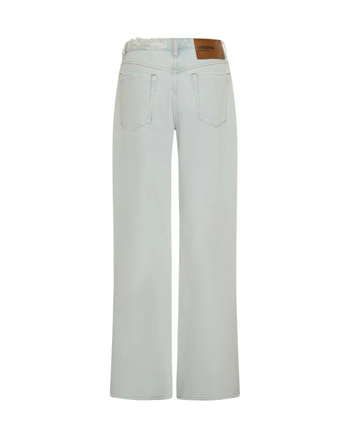 One Teaspoon Denim Jeans Women Le Surf Jackson Mid Waist Wide Leg Jeans