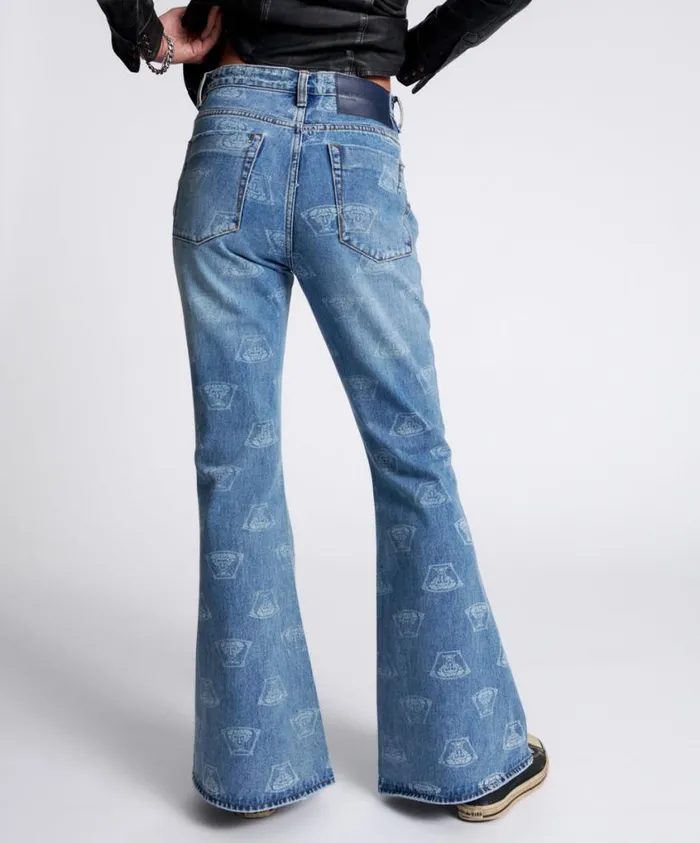 One Teaspoon Denim Jeans Women Low Waist Extreme Flare Jeans 8211 Medusa Marines