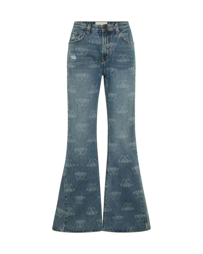 One Teaspoon Denim Jeans Women Low Waist Extreme Flare Jeans 8211 Medusa Marines