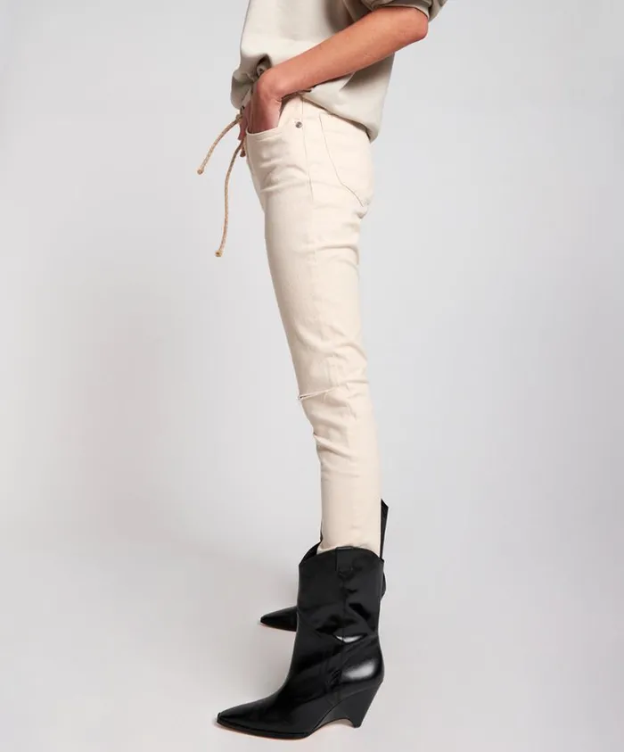 One Teaspoon Denim Jeans Women Nashville Cream High Waist Freebirds Ii