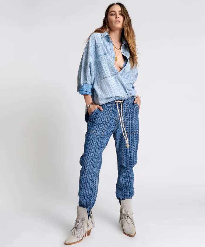 One Teaspoon Denim Jeans Women On Repeat Shabbies Drawstring Boyfriend Jeans