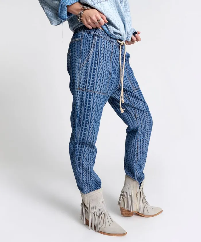 One Teaspoon Denim Jeans Women On Repeat Shabbies Drawstring Boyfriend Jeans