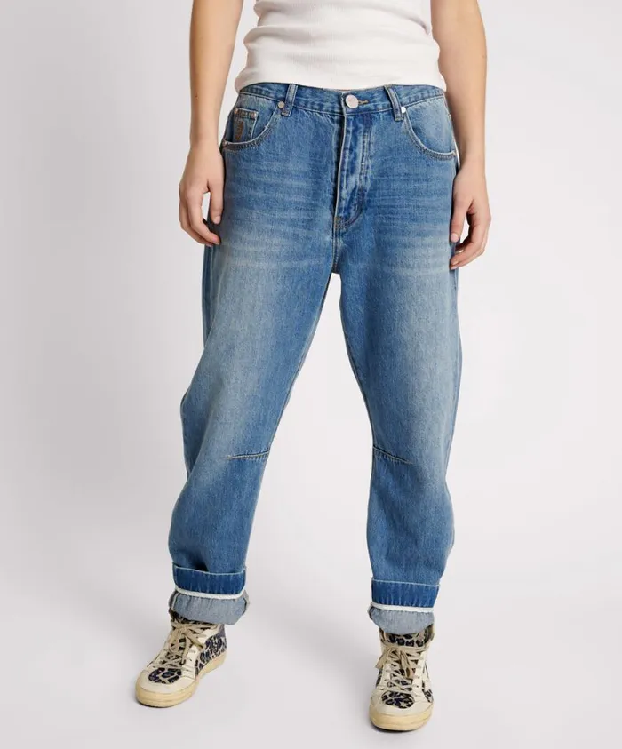 One Teaspoon Denim Jeans Women Pacifica Bandit Relaxed Denim Jeans