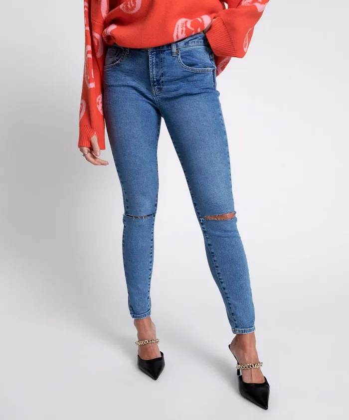 One Teaspoon Denim Jeans Women Pacifica Freebirds II High Waist Skinny Jeans