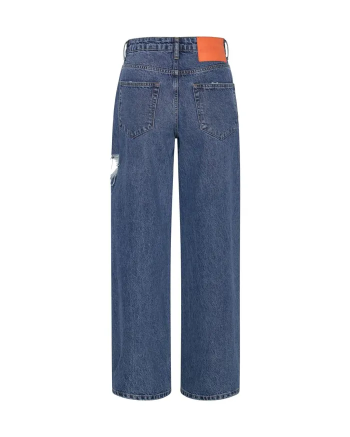 One Teaspoon Denim Jeans Women Rosewood Jackson Mid Waist Wide Leg Jeans