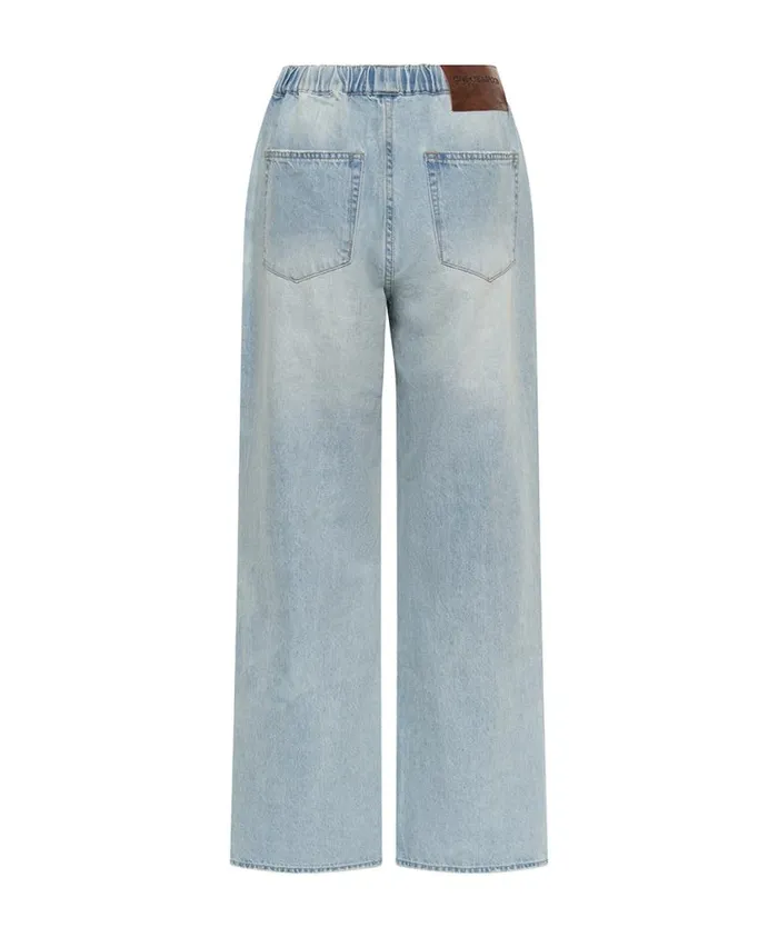 One Teaspoon Denim Jeans Women Sportster Blue Roadhouse Wide Leg Drawstring Jeans