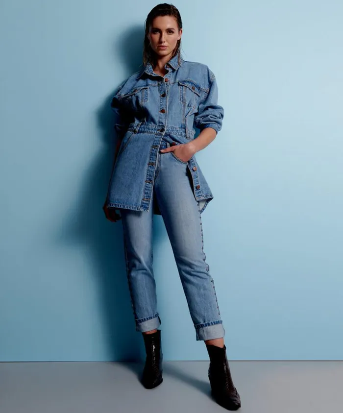 One Teaspoon Denim Jeans Women Studded High Waist Awesome Baggies Denim Jeans