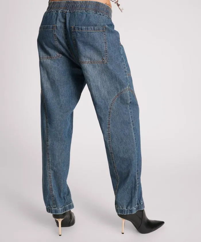 One Teaspoon Denim Jeans Women Used Blue Denim Flight Pants