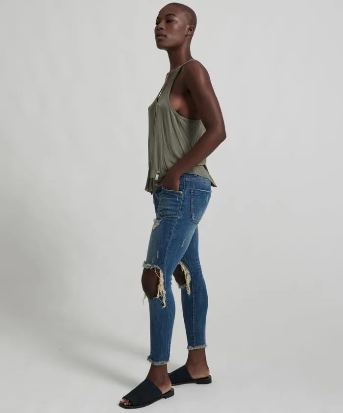 One Teaspoon Denim Jeans Women Vintage Indigo Freebirds Ii Low Waist Skinny Jean