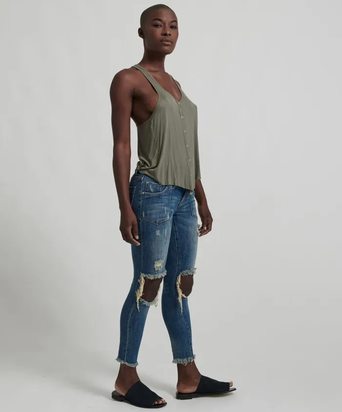 One Teaspoon Denim Jeans Women Vintage Indigo Freebirds Ii Low Waist Skinny Jean