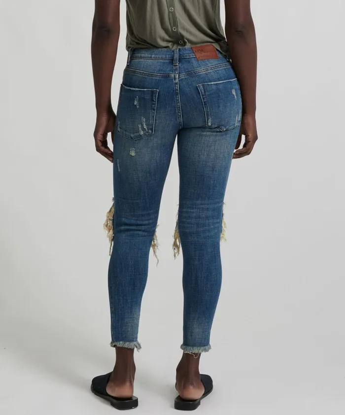 One Teaspoon Denim Jeans Women Vintage Indigo Freebirds Ii Low Waist Skinny Jean