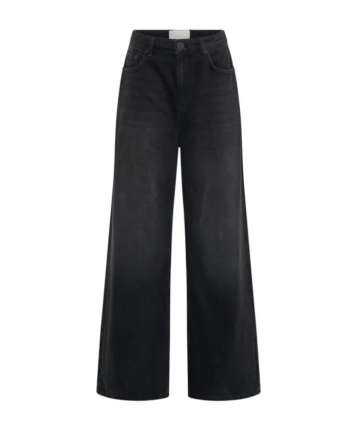 One Teaspoon Denim Jeans Women Washed Black Super Wide Leg Denim Jeans 8211 Love Machines Mid Waist