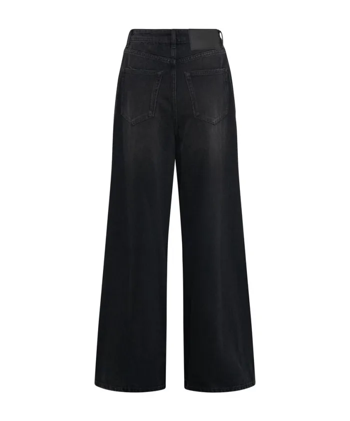 One Teaspoon Denim Jeans Women Washed Black Super Wide Leg Denim Jeans 8211 Love Machines Mid Waist