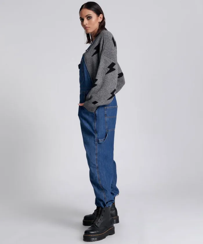 One Teaspoon Denim Jumpsuits Women Blue Night Stanton St Oversized Overalls