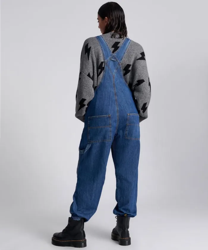 One Teaspoon Denim Jumpsuits Women Blue Night Stanton St Oversized Overalls